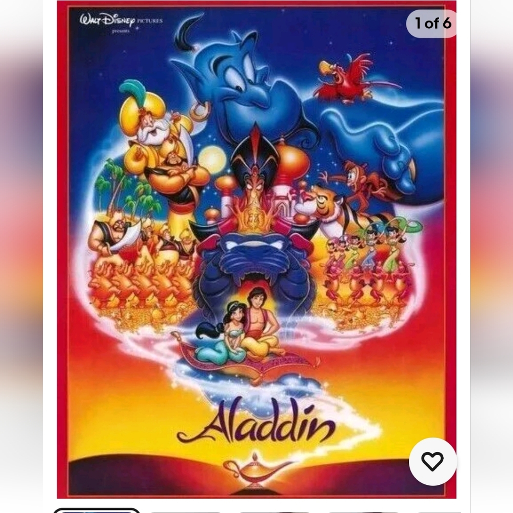 Vintage 1992 Aladdin Poster New‎